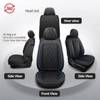 Front Seat Covers,Leather Car Seat Covers Blue for Sedan Truck SUV | Car Seat Covers,Leather Car Seat Cover,2pcs front seat covers, Universal Seat Protector For Families, Pets,Commuter - Image 6