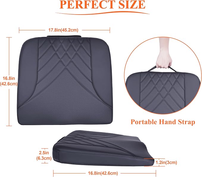 kingphenix Memory Foam Car Seat Cushion for Driving Comfort and Office Use | Coccyx and Lower Back Pressure Relief, Non-Slip Seat Cushion for Cars, Trucks, SUVs, Long Drives and Office Chairs, Black - Image 8