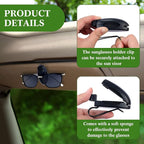 Frienda 2 Pieces Car Sunglasses Visor Clips Holder, Black | Eyeglass Mount for Sun Shade, Car Glasses Organizer, Universal Vehicle Fit, Spring Clip Design, Secures Frames - Image 3