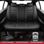 Fit Versa Car Seat Covers for Nissan Versa 2007-2024 2025 2026 - Upgraded Premium Waterproof & Breathable Leather, Airbag Compatible, All-Weather Seat Cushion Protector (Full Set, Black) - Image 3