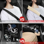 BEITK 1 Pack Waterproof Front Car Seat Cover for Car Truck SUV Beige | PU Leather, Scratch-resistant, Sideless Design, Universal Fit, with Storage Pocket and Seat Belt Pad, Easy to Install - Image 5