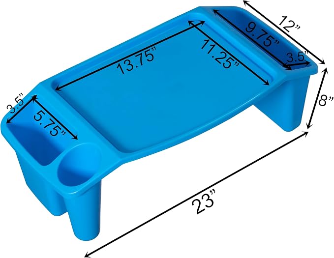 Basicwise QI003253BL Kids Lap Desk Tray, Portable Activity Table, Blue - Image 3
