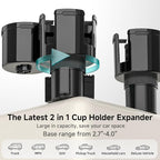 TYKOR Car Cup Holder Expander, 2 in 1 Adapter with Expandable Base | Fits Yeti, Fits Hydroflask, Fits Stanley, Fits Large Water Bottles and Mugs, 10-46 OZ Capacity - Image 5