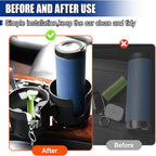 Car Double Cup Holder Extender, Multifunctional 2-in-1 Auto Drink Holder Insert with Adjustable Base, Portable Cup Holders Adapter, Universal Car Beverage Organizer for Bottle, Snack (Black) - Image 6