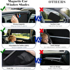 Wolfcar Car Window Shades for Front Side Windows, 2-in-1 Magnetic Detachable Car Window Covers with Hook-and-Loop, Keeps Side Mirrors Clear, Blocks UV & Glare, Car Curtains for SUV/Truck, 2 Pcs - Image 5