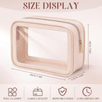 Hsei 6 Pcs Clear Makeup Bags Diaper Bag Organizer Travel Toiletry Bags with Zipper Clear Cosmetic Organizer Car Storage Pouch Bridesmaid Gift for Women Beach Vacation (Skin Tone) - Image 2