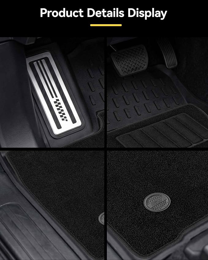 3W Floor Mats & Carpet for Toyota Tacoma 2024-2026 Double Cab Automatic | TPE All Weather Custom Fit Liner With Metal Pedals For TRD/SR/SR5/Limited, Not For Hybrid Or XtraCab - Image 5