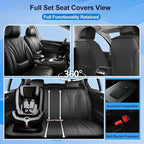 Fit Genesis Seat Covers Fit for Hyundai Genesis 2009-2016, Front Pair | Premium Leather Full Coverage Protectors, Waterproof, Breathable, Scratch Resistant, Easy Wipe, Airbag Compatible, Black - Image 2