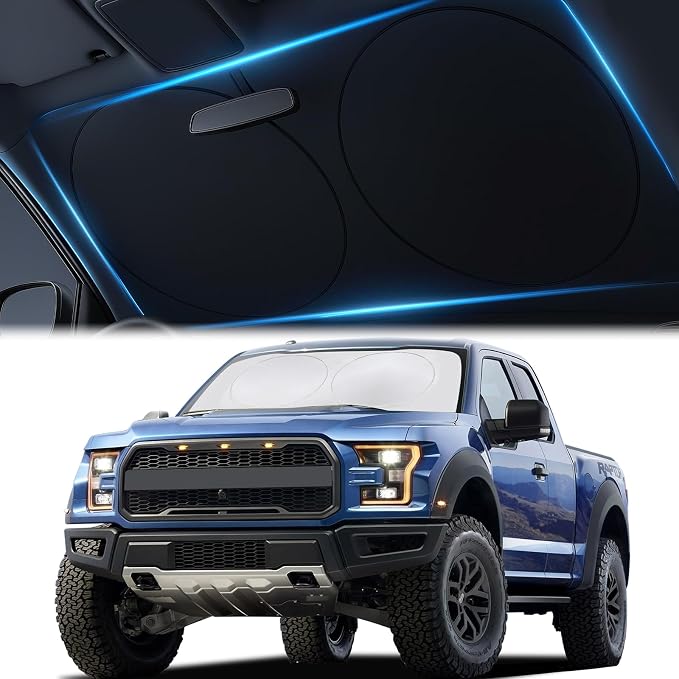 Magnelex Car Windshield Sunshade | Innovative No-Light-Pass Technology for Maximum Protection | Foldable Sun Shade Keeps Your Vehicle Cool | Fit for Cars, Trucks, and SUVs | X-Large (65.7 x 36.4 in) by Magnelex