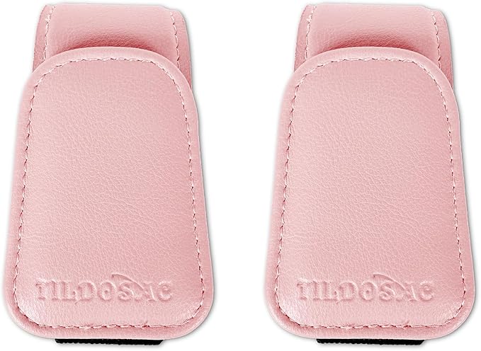 TILDOSAC Magnetic Sunglass Holder for Car Visor,Leather Glasses Holder,Vehicle Accessories Sunglasses Visor Clip for Truck 2 Pack - Image 2