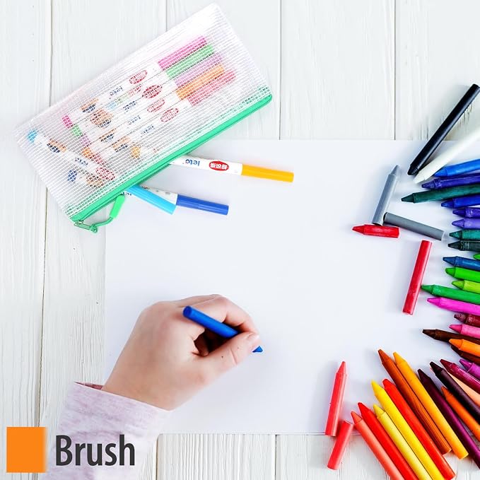 YOPCDJ 30PCS Mesh Zipper Pouch Bags Small, Zipper Pencil Pouches, 9.3 x 4.7 inch Clear Pencil Pouch Bulk, Clear Bags with Zipper for Travel Storage and Classroom Organization - Image 7