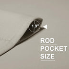 RYB HOME Short Privacy Curtains 30 inch Long for Bathroom Window | Thermal Insulated, Heat Blocking, Rod Pocket, Half Window Curtain Tiers for Nursery Bedroom, W42 x L30, Natural, 2 Panels - Image 2