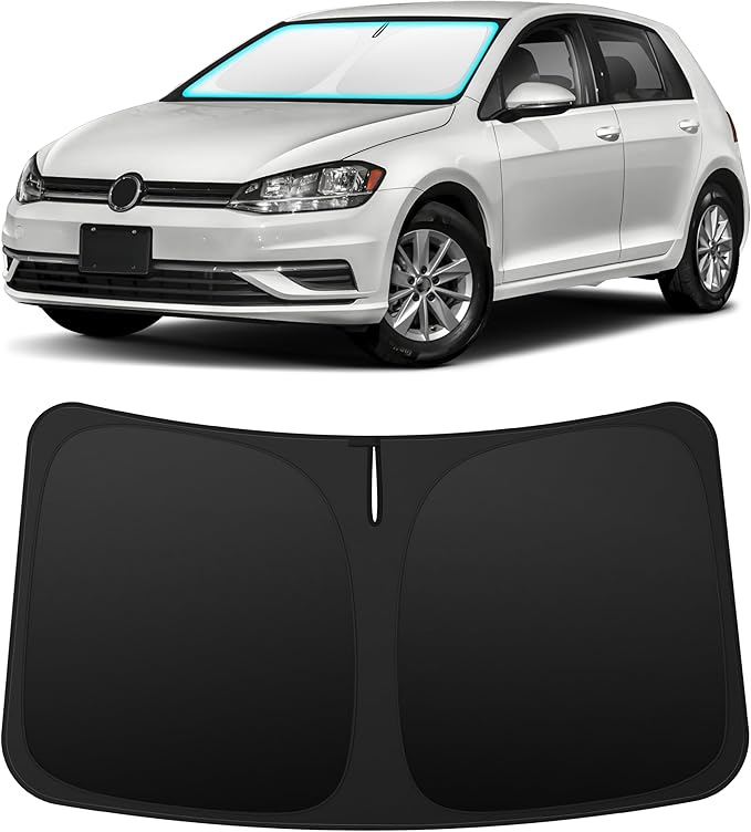 INSAUTO Custom Fit Windshield Sun Shade for Volkswagen/VW Golf 2015-2021 | Foldable Front Window Sunshade Car Accessories, UV & Heat Reflector, Keeps Interior Cool, Includes Storage Bag by INSAUTO