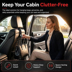 Universal Car Headrest Hooks Heavy Duty Suede Seat Organizer(Black) | Keep your car organized with these heavy-duty suede hooks—the perfect spot for your purse, bags, and daily essentials - Image 4