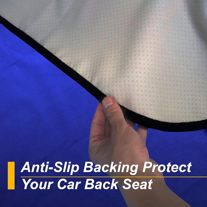 Back Seat Cover for Car Trucks Van SUV Jeep,Waterproof Rear Bench Towel Seat Covers for Dogs and Kids,Automotive Backseat Protector (Blue) - Image 5