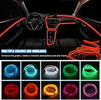 EL Wire Car LED Strip Lights, 16.5FT 5V USB Vehicle Ambient Lighting Kit with Fuse Protection, Automotive Interior Neon Decoration Lamp with 5mm Sewing Edge, Universal Fit (Red) - Image 3