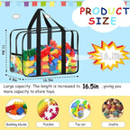 6 Packs XXL Toy Storage Bags 16.5×11.8×6.8In with Labels, Large Capacity Reusable Clear PVC Board Game Storage, Travel Waterproof Organizer Bags with Zipper - Image 2
