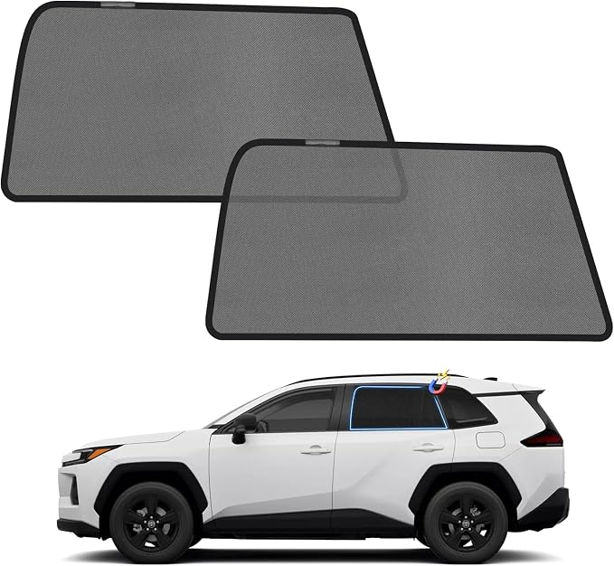KUST Car Window Shades for 2026 Toyota RAV4 Accessories, Breathable Mesh Magnetic Window Covers, Rear Back Side Window Sun Shades UV Block Privacy Protection for Baby Camping Napping 2PCS by KUST