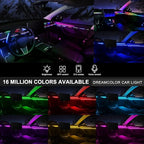 Dreamcolor Acrylic Interior Car LED Strip Light with Wireless APP, RGB 18 in 1 with 175 inches 593 LEDs Fiber Optic Ambient Lighting Kits, 16 Million Colors Sound Active Function Car Neon Lights - Image 2