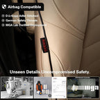 EKR Car Challenger Seat Covers 2008-2010,Leatherette Full Set | Custom Fit for Dodge Challenger 2008 2009 2010-Faux Leather(Beige) - Image 2