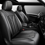 Fit Pathfinder Car Seat Covers Premium Leather for Nissan Pathfinder 2011-2025 2026. Waterproof， Breathable, Scratch-Resistant & All-Weather Seat Cushion Protector（2 Front Seats,All Black by Unknown