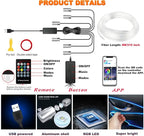 Jushope Car LED Lights, Interior Car Lights with Wireless APP/RF Remote/Button Control, Car Ambient Lighting Kit with 315" Integrated Molding Fiber Optic RGB Sync to Music (6 in 1-USB) - Image 4