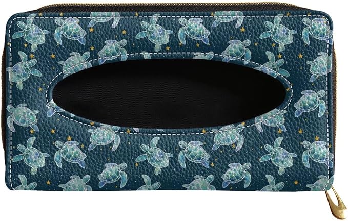 Biyejit Car Tissue Holder, Turtle Pattern Premium Sun Visor Napkin Case, Hanging Car Accessories Used to Organize Paper Towels and Storage Small Items by Biyejit