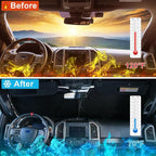 PIMCAR Windshield Sunshade for Ford F-150 2015-2020 | Premium 310T Reflective Polyester UV & Heat Blocker | Reduces Interior Temperature, Foldable with Storage Pouch - Image 2