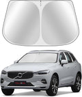 Custom Fit Windshield Sun Shade for Volvo XC60 2018-2025 - Full Coverage, 210T Reflective Fabric, Double-Layer Design - Blocks 99% UV Rays, Keeps Car Cool, Easy to Install and Store, Pack of 1 by Toluoma