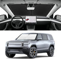 Custom Fit Windshield Sun Shade for Rivian R1S/R1T 2022-2025 | Blocks UV Rays and Sun Heat, Helps Reduce Interior Temperature, Protects Dashboard from Fading, Folds Easily for Storage by SLOGENTO