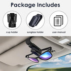 Cup Holder Expander, Cup Holder Expander for Car, Adjustable Cupholder for 2.6"- 4.8" Yeti, Hydro Flask, Nalgene, Takeya, Camelbak, Ramblers, Owala, Tumblers, Mugs, Bottles, with Sunglass Holder - Image 2