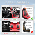Fit Tacoma Premium Leather Car Seat Covers for Toyota Tacoma 2016-2022 2023 - Waterproof，Breathable，All-Weather Seat Cushion Protecto & Airbag Compatible, Full Set Red&Black - Image 6
