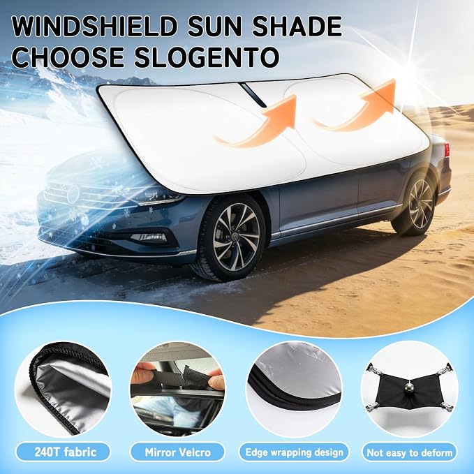 Custom Fit Windshield Sun Shade for Mazda CX5 2013-2016 | Blocks UV Rays and Sun Heat, Helps Reduce Interior Temperature, Protects Dashboard from Fading, Folds Easily for Storage - Image 3