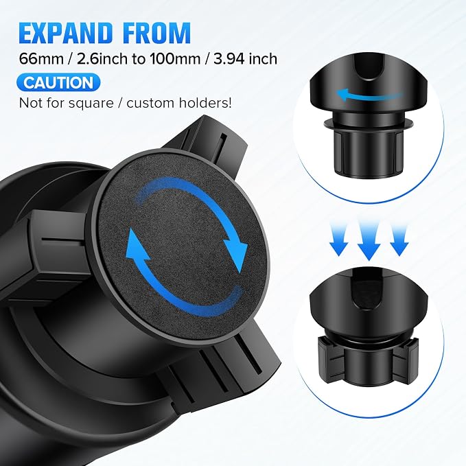 Universal 2 in 1 Car Cup Holder Expander with Adjustable Base, Fits Most Bottles - Image 5