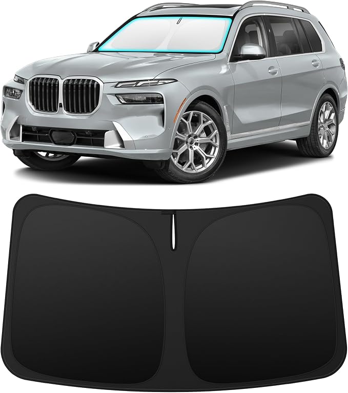 INSAUTO Custom Fit Windshield Sun Shade for BMW X7 2019-2026 | Foldable Front Window Sunshade Car Accessories, UV & Heat Reflector, Keeps Interior Cool, Includes Storage Bag by INSAUTO