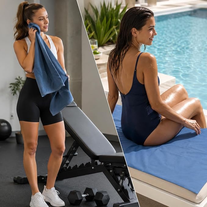 AUTOYOUTH Front Car Seat Protector, Post-Workout Gym Sweat Towel Cover | Sweatproof Breathable Blue Front Car Seat Protector For The Gym Non-Slip Universal Fit For Cars & SUVs Machine Washable - Image 4