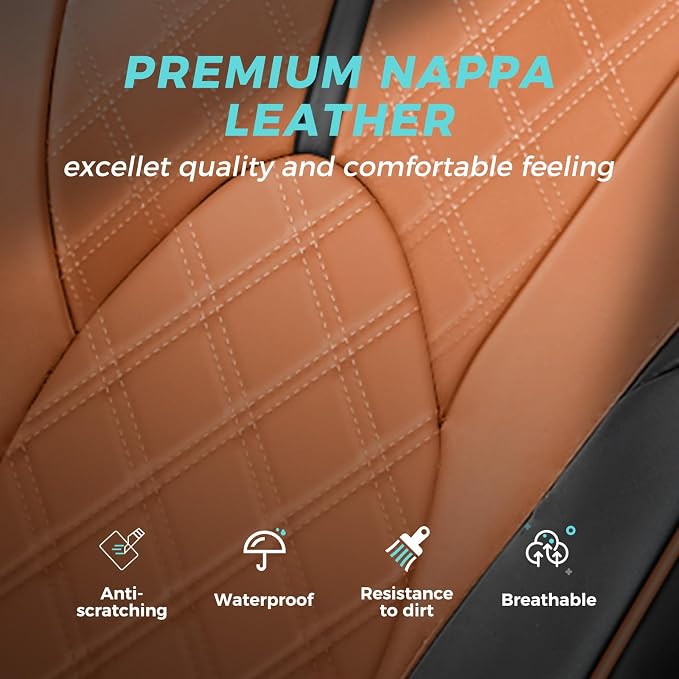 Custom Seat Covers for Toyota Highlander 2020-2026 7 Seats | black brown, faux leather, 2nd row captain chairs, waterproof, breathable, airbag compatible, stain resistant, easy install - Image 6