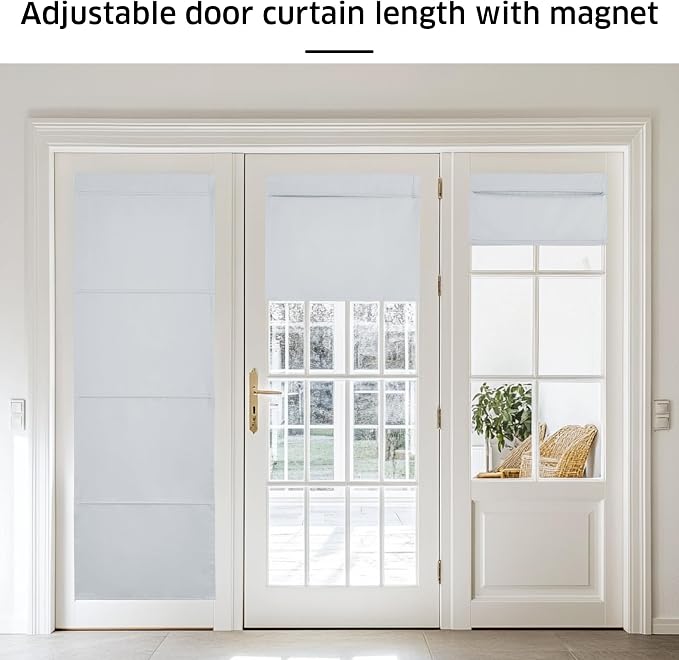 NICETOWN Greyish White Roman Shades French Door No Drill Curtain for Kitchen - Image 3