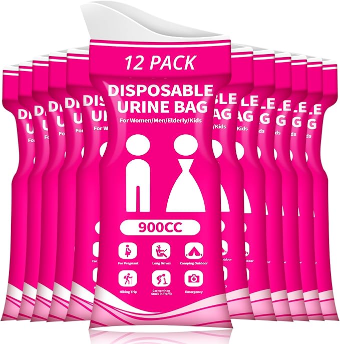 Disposable Urine Bag for Travel - 900ML Portable Pee Bags for Women Men 8/12/20/24/28 PCS Emergency Vomit Bags Urinal Toilet for Car Camping, Road Trip,Traffic Jam, Pregnant, Kid, Patient by HOKINETY