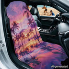 Horeset Sunset Palm Tree Car Seat Towel Cover – Quick-Dry & Washable Front Seat Protector, Universal Fit for Cars SUVs Trucks Sedans Vans, Hawaii Tropical Design - Image 2
