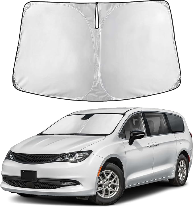 EcoNour Windshield Sunshade Compatible for Chrysler Voyager 2020–2025 | Sun Visor for Front Windshield & Window Sun Shade Cover, UV Heat Blocker & Protector, Car Accessories by EcoNour