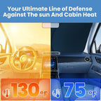 Windshield Sun Shade for Hyundai Tucson 2022 2023 2024 2025 2026 – Custom Fit Sun Shield with Mirror Cut‑Out, Blocks Heat & UV, Foldable with Storage Pouch - Hyundai Tucson Windshield Sunshade - Image 4