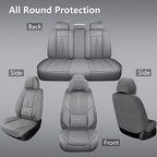 Universal Fit Premium Beige Leather 5-Seats Car Seat Covers | Waterproof full-set seat protector for Cars,SUVs,Trucks,airbag-safe,wipe-clean,10-min install,all-season car seat cushion. - Image 6