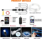 Jushope Car LED Lights, Interior Car Lights with Wireless APP/RF Remote/Button Control, Car Ambient Lighting Kit with 236" Integrated Molding Fiber Optic RGB Sync to Music (USB) - Image 4