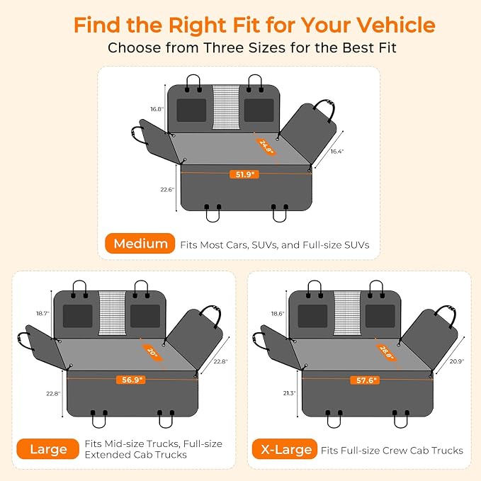 URPOWER PU Leather Dog Back Seat Extender for Full-Size Crew Cab Trucks | 550 lb Support, 45% More Space for Large & Multiple Dogs, 3 Large Panels, Foam Padding for Comfort, Waterproof PU Leather - Image 7