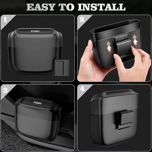 1 Pack Car Trash Can with Lid, Built-in Storage Garbage Bag, Black | Leakproof Car Door Trash Can with Hook, 30pcs Trash Bags, Mini Automotive Garbage Bin for Vehicle, Office, Home - Image 6