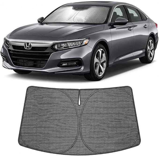 Proadsy Custom Fit 2023-2026 Honda Accord Windshield Sun Shade, Blocks Heat | Ice Crystal Micro-Refraction Blocks 99% UV, Drops Cabin Temp 54°F. Foldable Full Coverage for Summer Parking/Camping Privacy by Proadsy