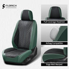 FLORICH Leather Seat Covers Full Set Automotive Car Seat Cover Front and Back Waterproof Auto Seat Covers Full Coverage Car Seat Protector Cushion Universal Fit for Most Cars SUV Trucks, Black&Green - Image 5