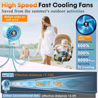 AMTIFO Blue Baby Fan - USB Rechargeable, Quiet, Adjustable Speed, Portable Cooling Fan for Baby Stroller, Car Seats, Nurseries, and Outdoor Activities - Long Battery Life, Turbo Airflow - Image 2