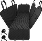 Mancro Dog Car Seat Cover, Waterproof Dog Hammock for Car, Black All | 600D Heavy Duty, Scratch-Resistant Back Seat Pet Cover for Dogs with PVE Nonslip Underside, Fits for Sedan, Trucks and SUVs by Mancro